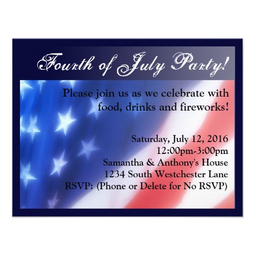 Elegant Fourth of July Celebration Invitation