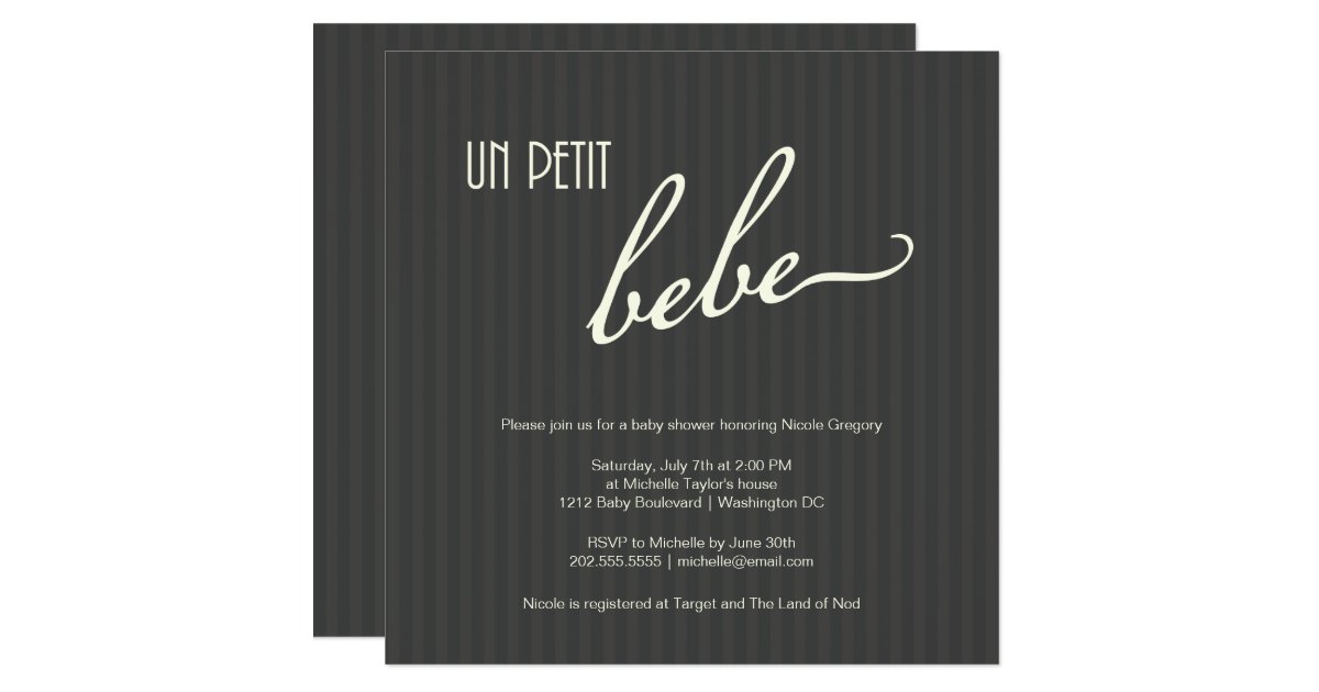 Elegant French Baby Shower Card Zazzle