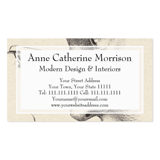 Elegant French Classical Faces Interior Decorator Business Card Templates (front side)