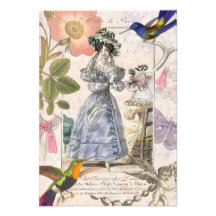 Elegant French Vintage Paris Bridal Shower Custom Announcement
