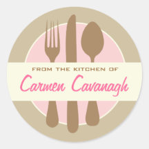 Elegant "From the kitchen of" stickers