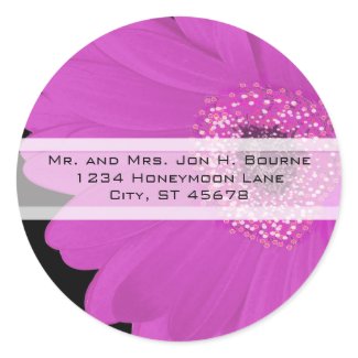Elegant Fuchsia Gerber Daisy Wedding Stickers sticker