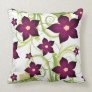 elegant fuchsia pink floral throw pillow