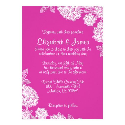 Elegant Fuchsia Wedding Invitations