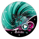 Elegant Funky Girly Disco Ball Vector Clock