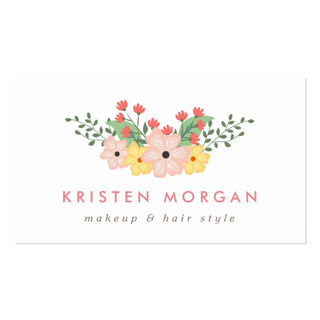 Elegant Garden Botanical Floral Makeup Artist Business Card