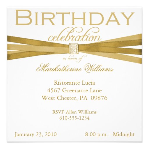 Elegant Generic Birthday Party Invitations 5.25" Square Invitation Card