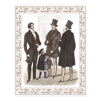Elegant Gentlemen Formal Wear Biedermeier Period Posters