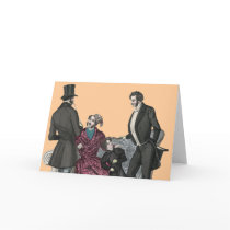 Elegant Gentlemen Greeting Card by AntiqueImages Elegant Gentlemen Greeting Card