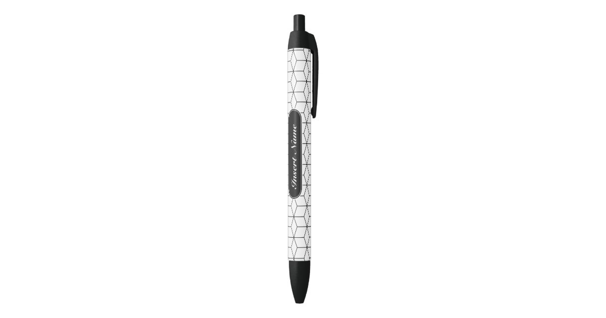 Elegant Geometric Pattern Black Ink Pen Zazzle