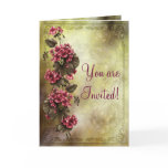 Elegant Geraniums Engagement Invitation Card