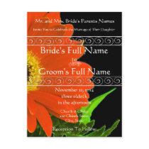 Elegant Gerber Daisy Wedding Invitation postcards by samack Elegant Gerber Daisy Wedding Invitation postcards