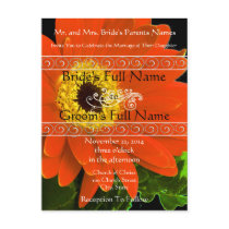 Elegant Gerber Daisy Wedding Invitation postcards by samack Elegant Gerber Daisy Wedding Invitation postcards