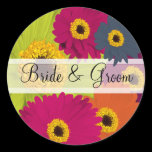 Elegant Gerber Daisy Wedding Stickers