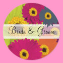 Elegant Gerber Daisy Wedding Stickers