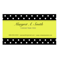 Elegant, girly B&W polka dots business cards Business Cards