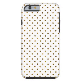 Elegant Girly Cute Polka Dots Glitter Photo Print Tough iPhone 6 Case