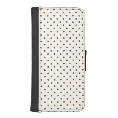 Elegant Girly Cute Polka Dots Glitter Photo Print iPhone 5 Wallet Case