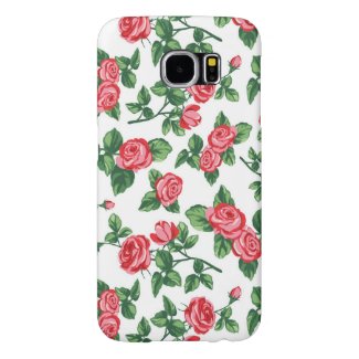 Elegant Girly Floral - Stylish Red Rose Flowers Samsung Galaxy S6 Cases