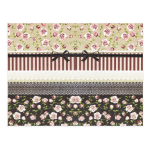 Elegant Girly White Lace And Pink Roses Postcards