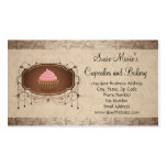 Elegant Glamour Mocha Damask Cupcake Business Card