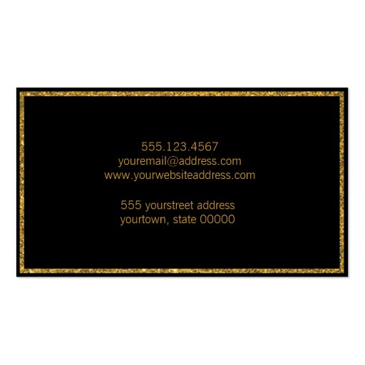 Elegant Glitter Gold Business Cards (back side)