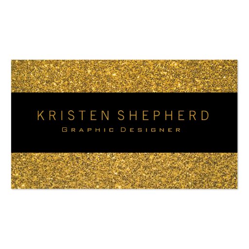Elegant Glitter Gold Business Cards (front side)