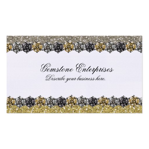 Elegant Glitter Rhinestones Business Card (front side)