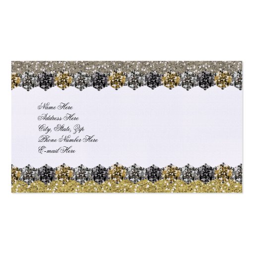 Elegant Glitter Rhinestones Business Card (back side)