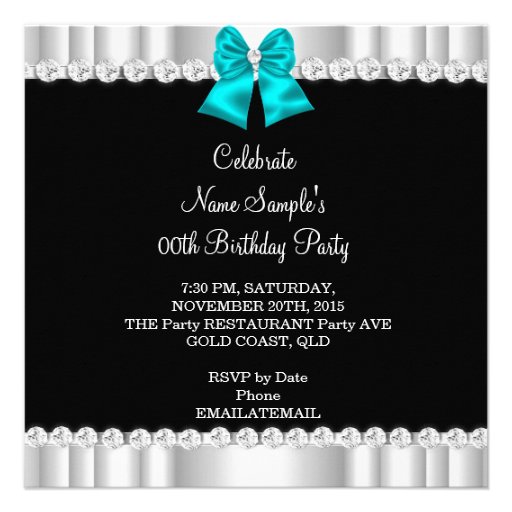 Elegant Glitter Teal Blue Glamour High Heels Invitations