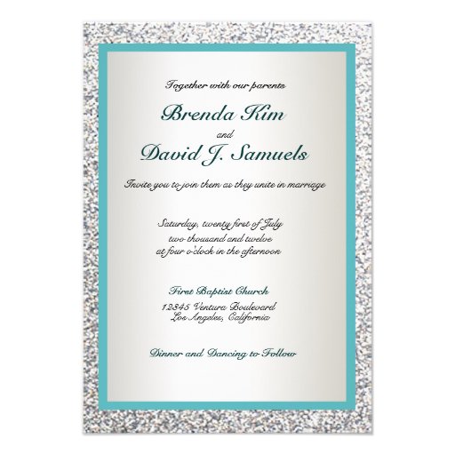 Elegant Glitter Wedding Invitation (front side)