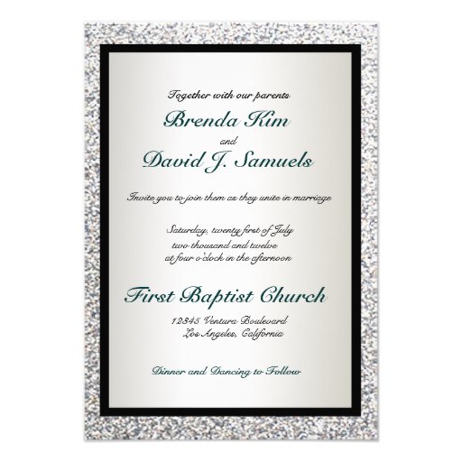 Elegant Glitter Wedding Invitation (front side)