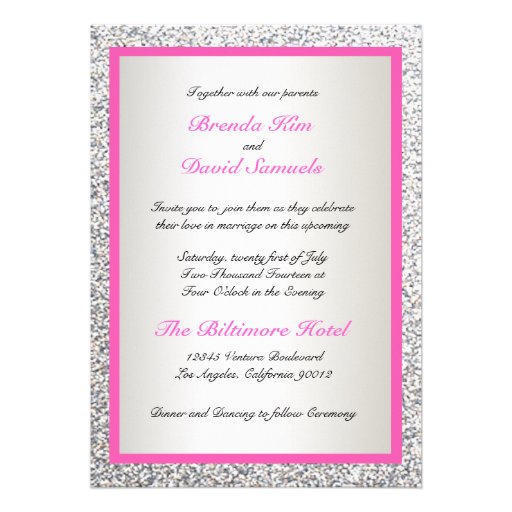 Elegant Glitter Wedding Invitation (front side)