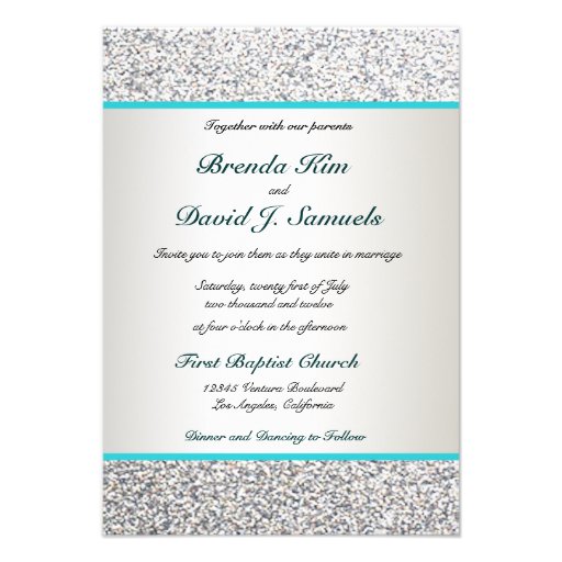 Elegant Glitter Wedding Invitation
