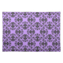 Elegant Goddess Damask Pattern Placemat - purple placemats