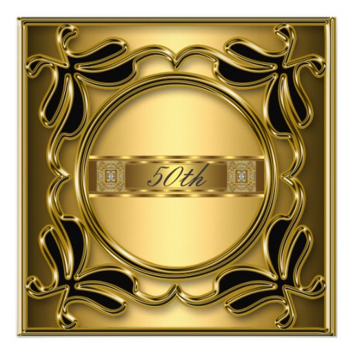 Elegant Gold 50th Birthday Party Anniversary Gold Custom Invite