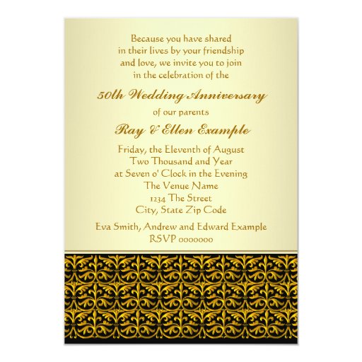 Elegant Gold 50th Wedding Anniversary Invitations Zazzle