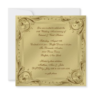 Elegant Gold 50th Wedding Anniversary Party Personalized Announcements