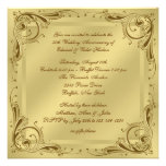Elegant Gold 50th Wedding Anniversary Party Personalized Announcements at Zazzle