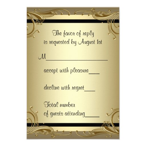 Elegant Gold 50th Wedding Anniversary Party Personalized Announcement (front side)
