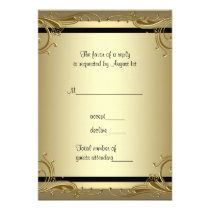 Elegant Gold 50th Wedding Anniversary Party RSVP invitations