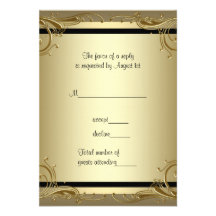 Elegant Gold 50th Wedding Anniversary Party RSVP Invites