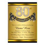 Elegant Gold 80th Birthday Party Card