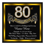 Elegant Gold 80th Birthday Party Card