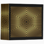 Elegant Gold and Black Stripe Binder