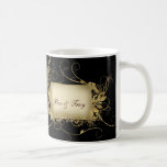 Elegant gold and black swirl design - customize it mug