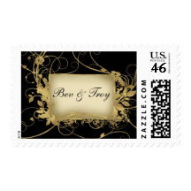 Elegant gold and black swirl design - customize it stamps
