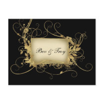 Elegant gold and black swirl design - customize it postcards