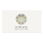 Elegant Gold and Blue Lotus Flower business cards