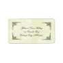 Elegant gold and green filagree address labels